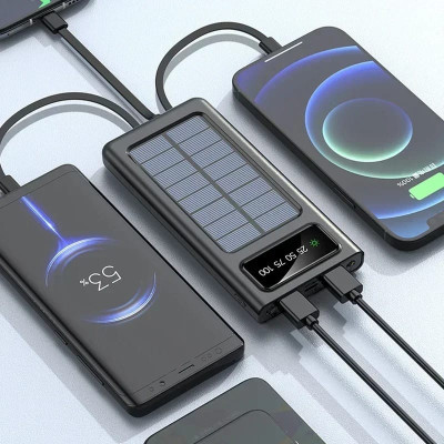 Solar Power Bank 20000mAh External Battery For Charging System