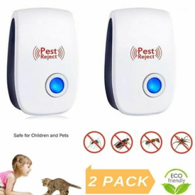 (2 Pes) Ultrasonic Pest Repeller (মশা-মাছি, ইঁদুর ও তেলাপোকা তাড়ানোর ডিভাইস)